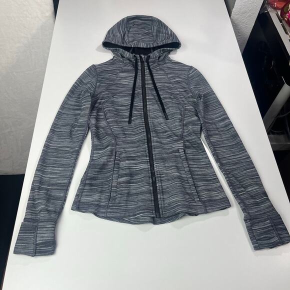 Lululemon Hooded Define Jacket Womens Sz6 W4BF8S Nulu Mini Space Dye Herringbone - Picture 11 of 16